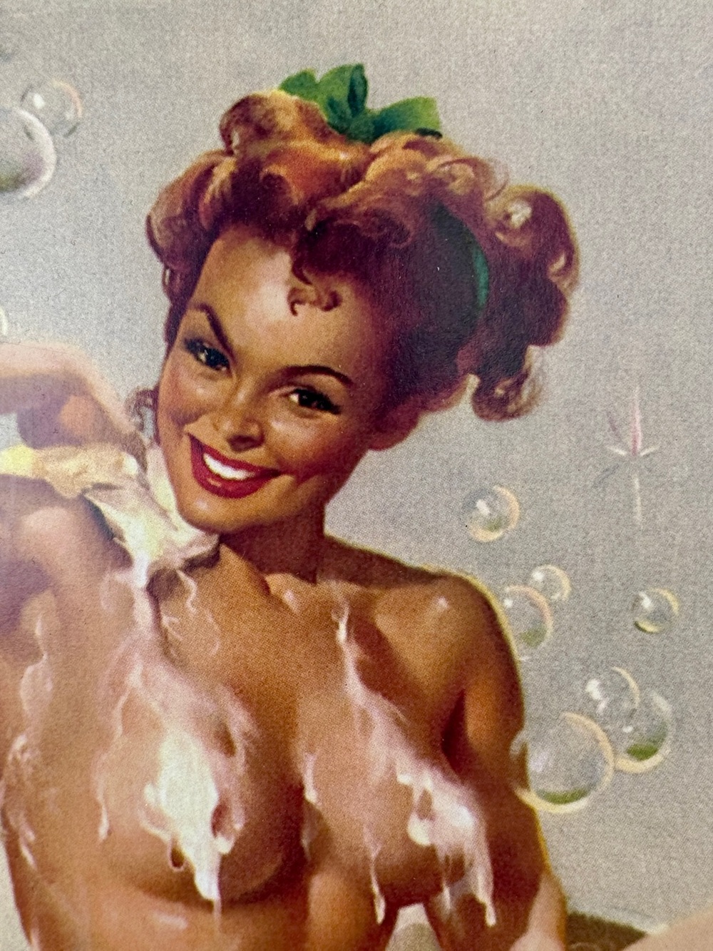 Classic Vintage Pin-Up Art Print Bath 1950s - Gil Elvgren - Picture 3 of 5